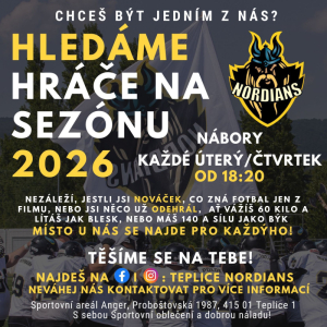 NÁBOR NOVÝCH HRÁČŮ – TEPLICE NORDIANS